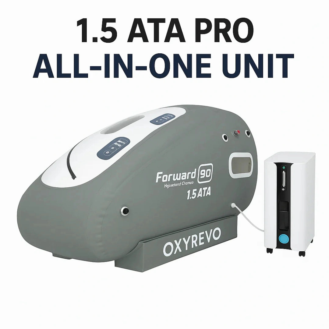 OxyRevo Forward 90 Pro Hyperbaric Chamber 1.5 ATA | Sitting Soft Shell | HBOT Kit