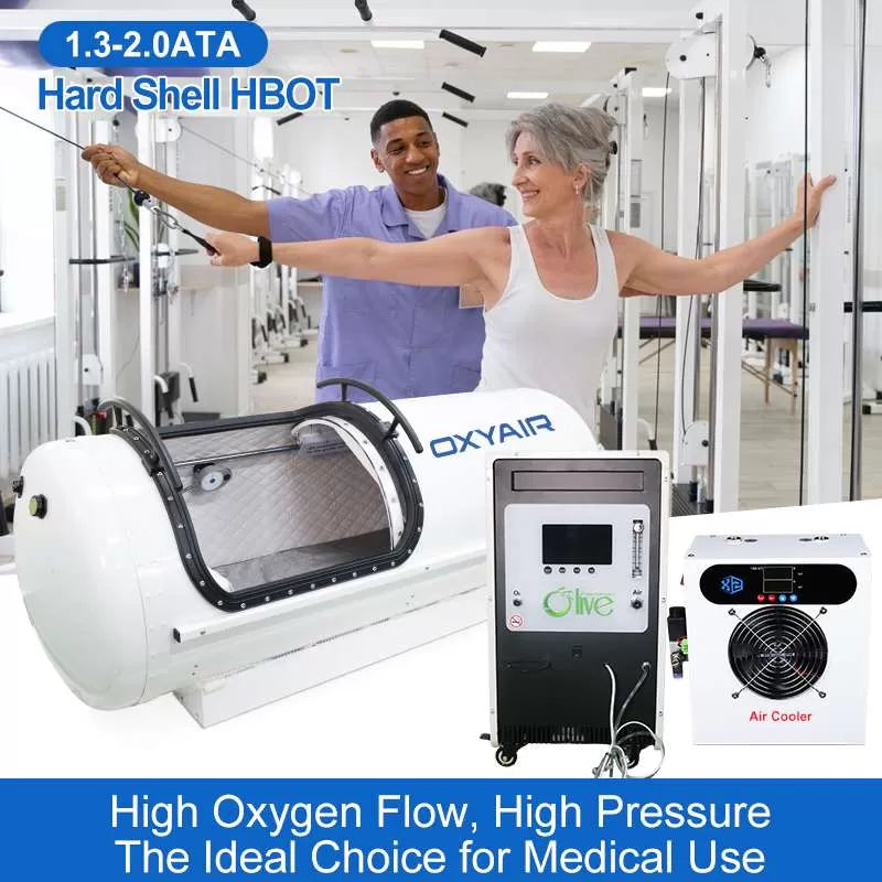 OxyAir 30″ Hard Shell Hyperbaric Oxygen Chamber 2.0ATA – Medical Center High-Flow HBOT System