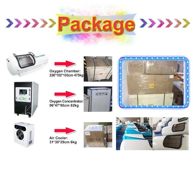 OxyAir 30″ Hard Shell Hyperbaric Oxygen Chamber 2.0ATA – Medical Center High-Flow HBOT System