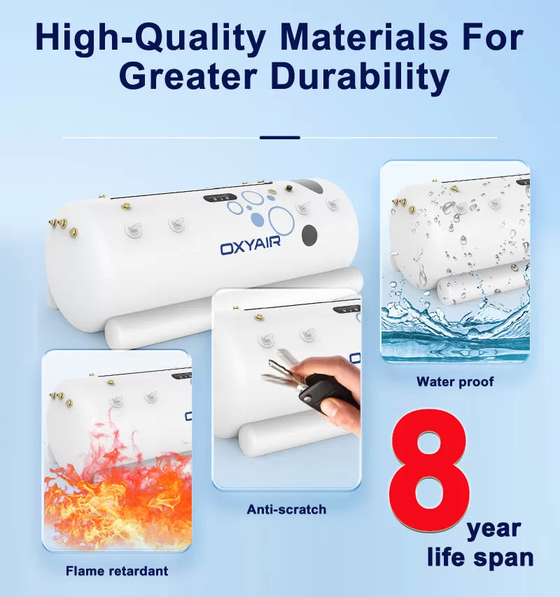 OxyAir 34″ Soft Shell Hyperbaric Oxygen Chamber With Sturdy Base – Premium Home & Wellness HBOT System