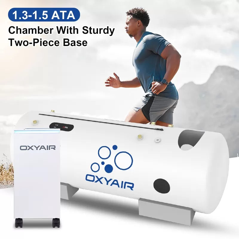 OxyAir 34″ Soft Shell Hyperbaric Oxygen Chamber With Sturdy Base – Premium Home & Wellness HBOT System